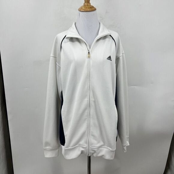 Adidas Clima365 Track Jacket Womens XL White Full Zip Stand Collar Raglan Sleeve - Picture 2 of 16